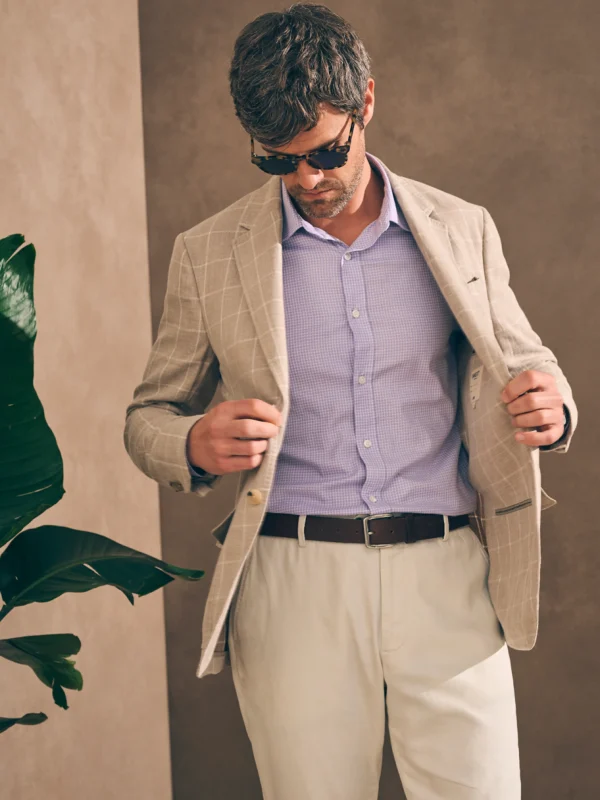 Reserve Linen Yarn Dyed Blazer - Summer Sands Windowpane