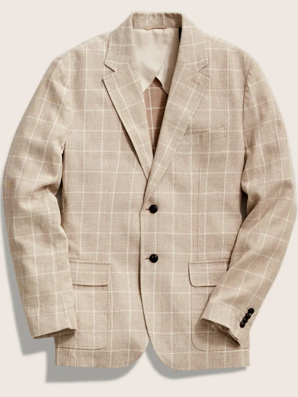 Reserve Linen Yarn Dyed Blazer - Summer Sands Windowpane