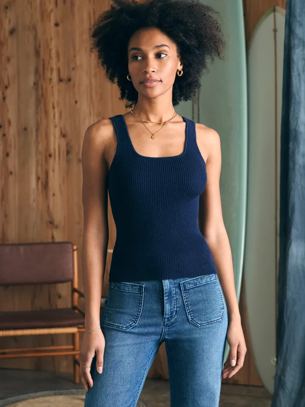 Rue Sweater Tank - Navy