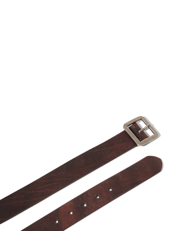 Rugged Leather Belt - Brown