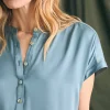 Sandwashed Silk Desmond Top - Lead