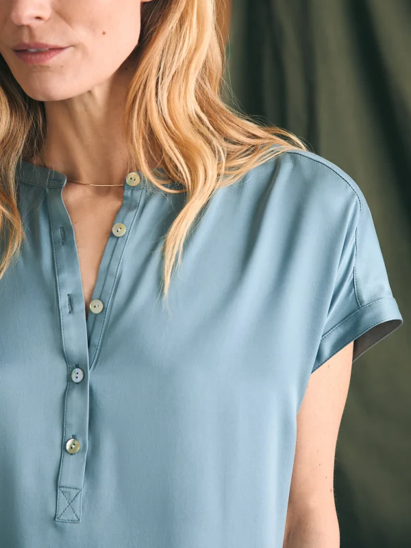 Sandwashed Silk Desmond Top - Lead