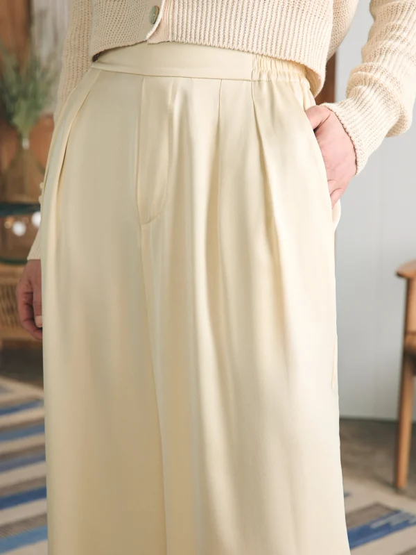 Sandwashed Silk Gemma Pant - Pearled Ivory