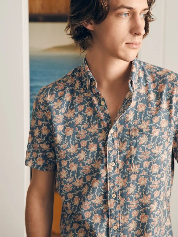 Short-Sleeve Breeze Shirt - Faded Floral Batik