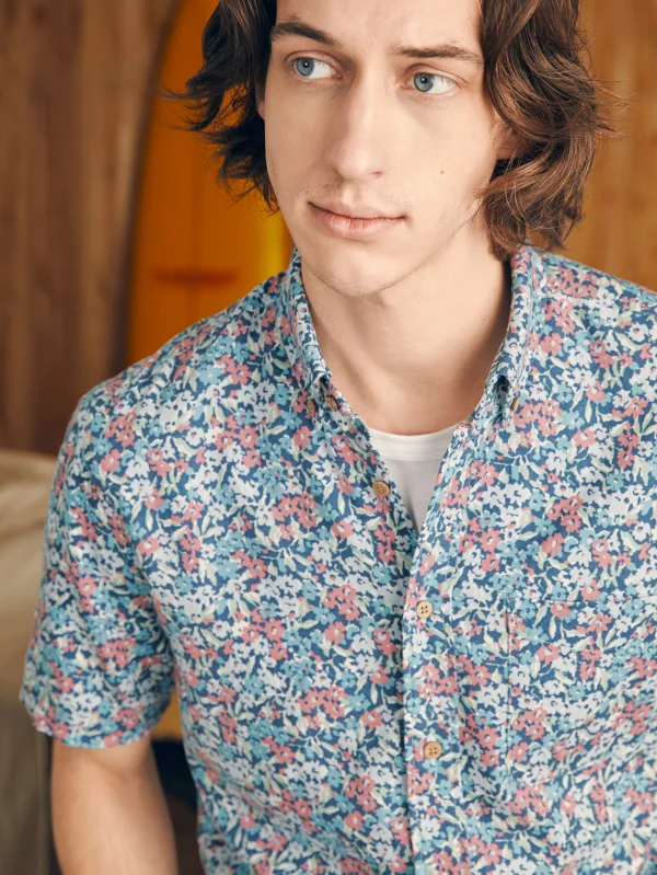 Short-Sleeve Breeze Shirt - Seafoam Beach Blossom