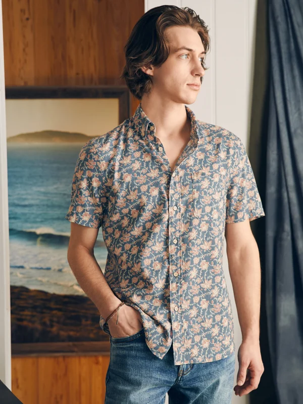 Short-Sleeve Breeze Shirt - Faded Floral Batik