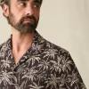 Short-Sleeve Hemp Blend Camp Shirt - Charcoal Tropic Trees