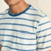 Short-Sleeve Indigo Pocket Tee - Indigo Tide Stripe