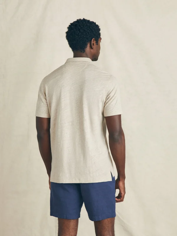 Short-Sleeve Linen Polo - Natural