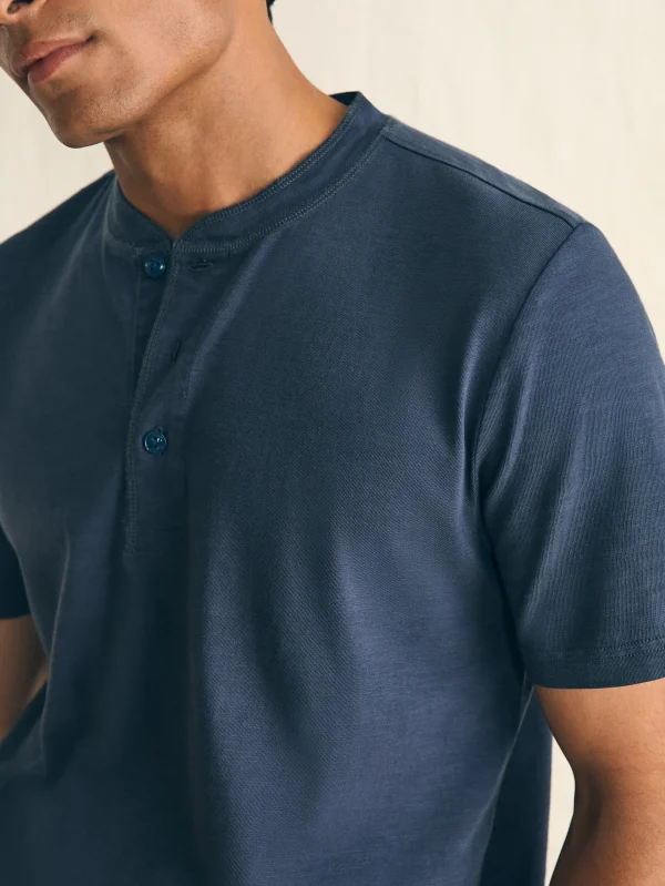 Short-Sleeve Sunwashed Henley - Dune Navy