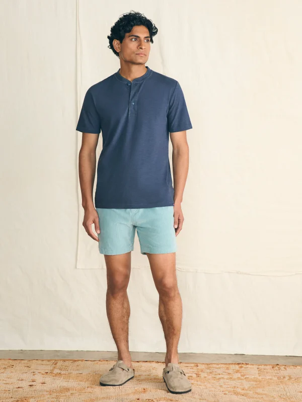 Short-Sleeve Sunwashed Henley - Dune Navy