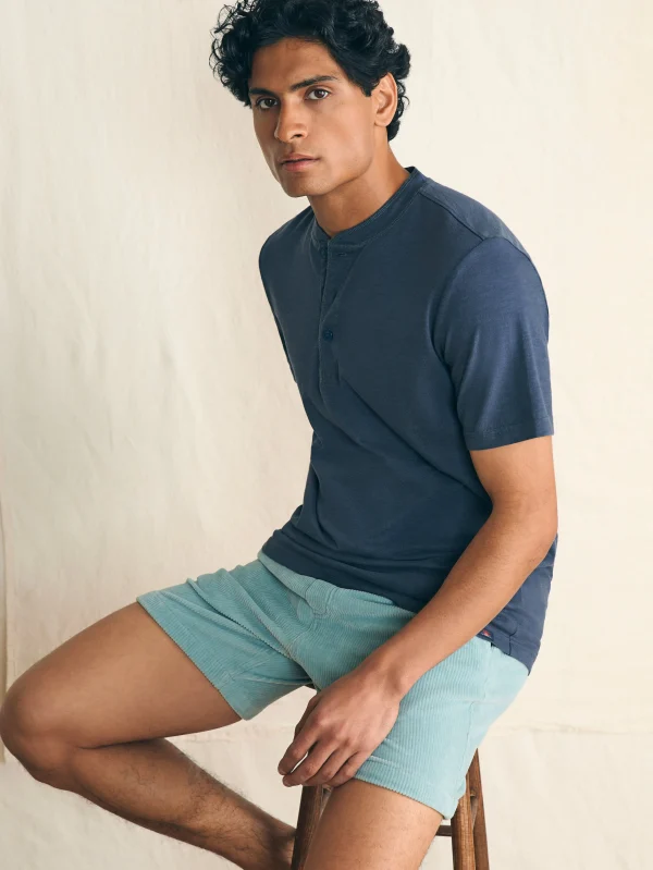 Short-Sleeve Sunwashed Henley - Dune Navy