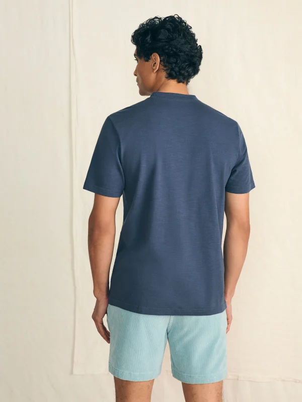 Short-Sleeve Sunwashed Henley - Dune Navy