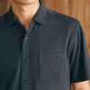 Short-Sleeve Sunwashed Knit Shirt (Single Pocket) - Washed Black