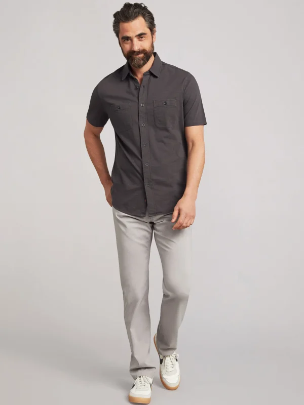 Short-Sleeve Sunwashed Knit Shirt (Tall) - Washed Black