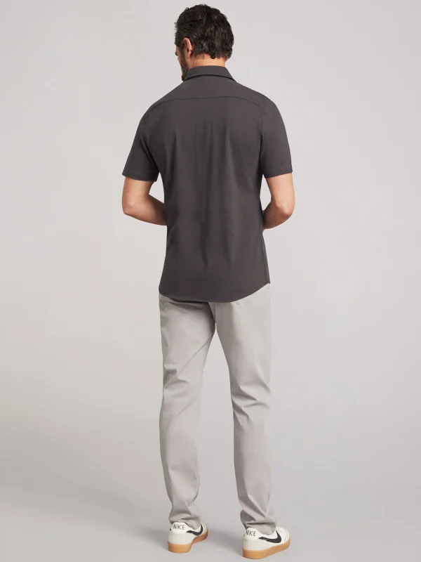 Short-Sleeve Sunwashed Knit Shirt (Tall) - Washed Black