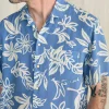 Short-Sleeve Surfrider Rayon Camp Shirt - Sky Floral