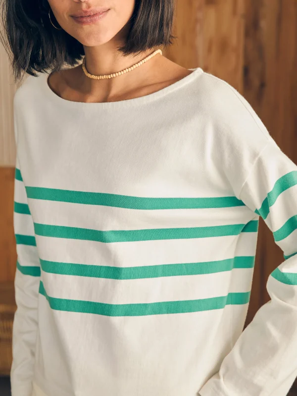 Sport Jersey Long-Sleeve Tee - Green Cape May Stripe