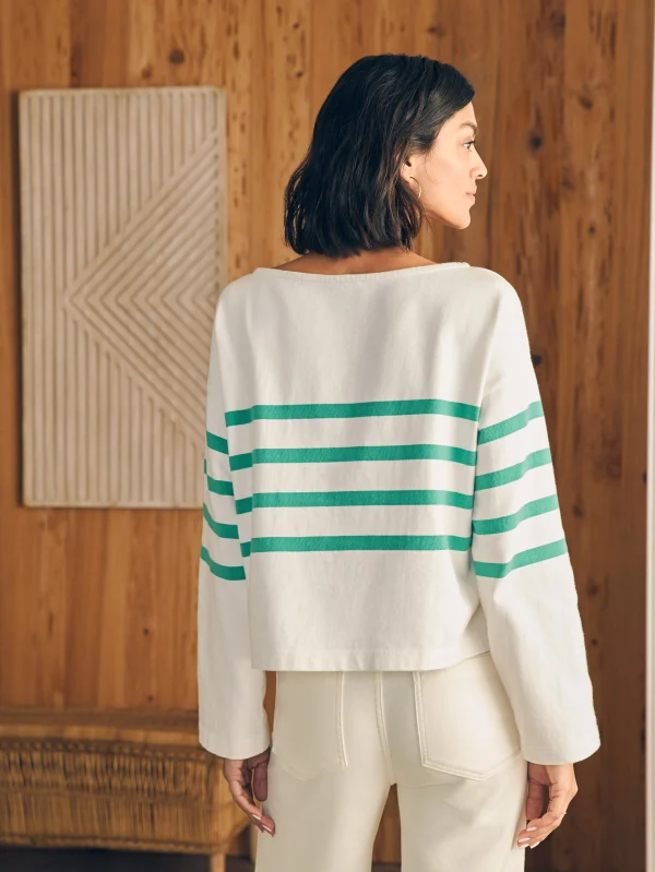 Sport Jersey Long-Sleeve Tee - Green Cape May Stripe