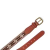 Steven Paul Judd Chahtah Embroidered Belt - Cocoa Cream Motif