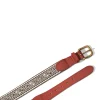 Steven Paul Judd Chahtah Embroidered Belt - Charcoal Coiled Snake