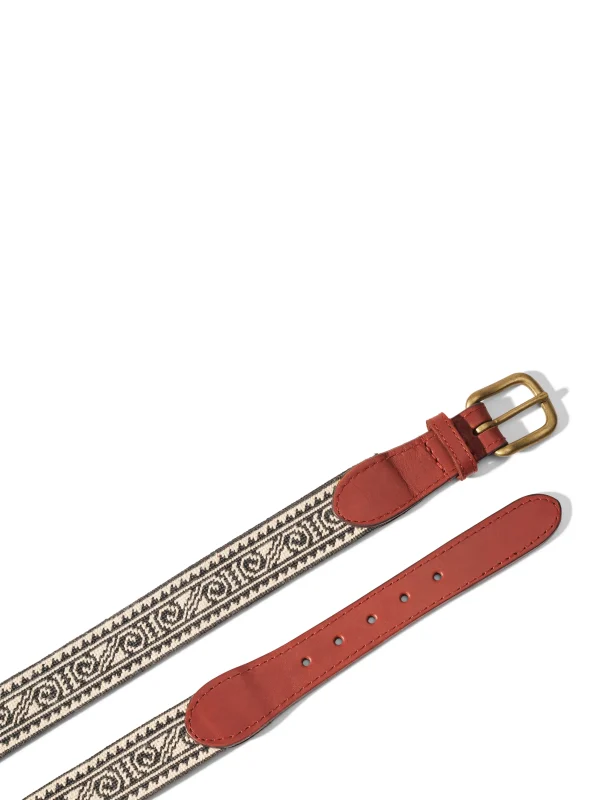 Steven Paul Judd Chahtah Embroidered Belt - Charcoal Coiled Snake