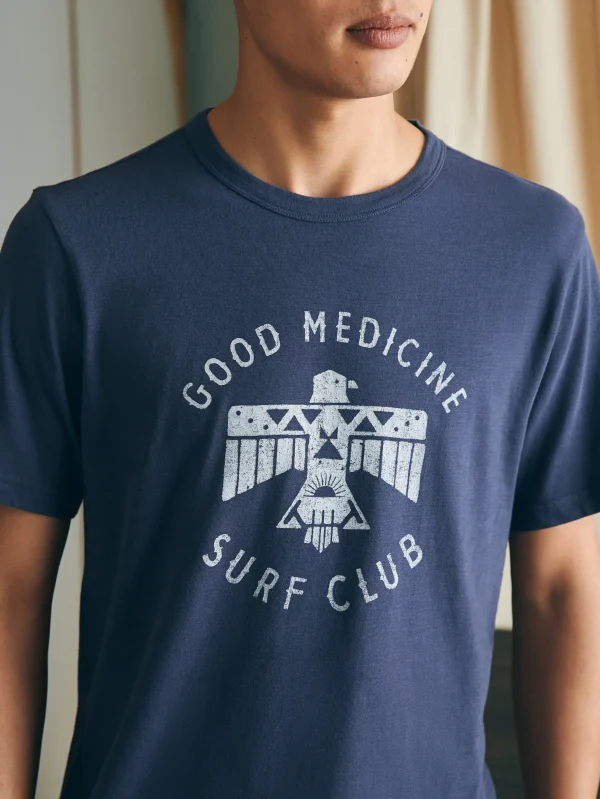 Steven Paul Judd Good Medicine Surf Club Tee - Dune Navy