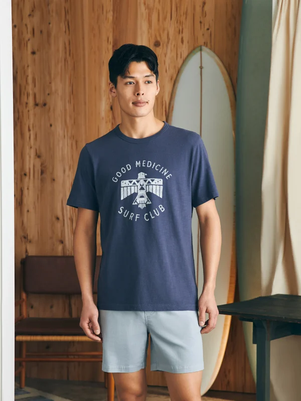 Steven Paul Judd Good Medicine Surf Club Tee - Dune Navy