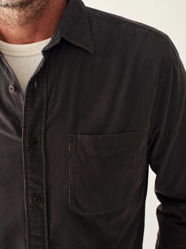 Stretch Corduroy Shirt - Washed Black