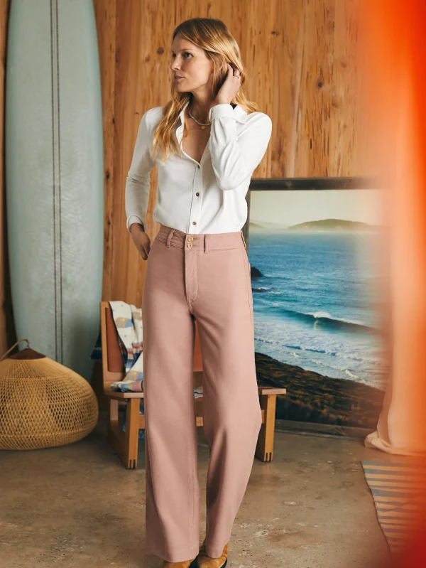 Stretch Terry Harbor Pant - Wood Rose