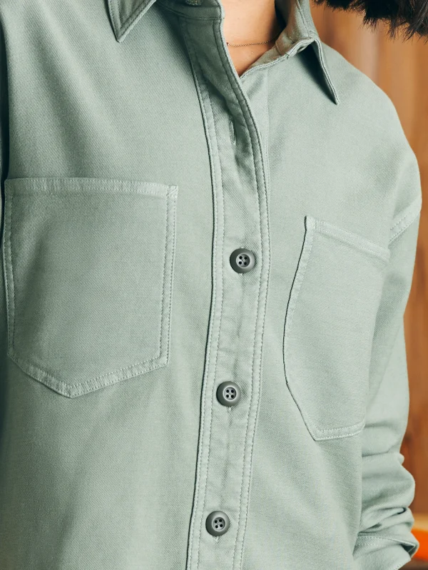 Stretch Terry Overshirt - Coastal Sage