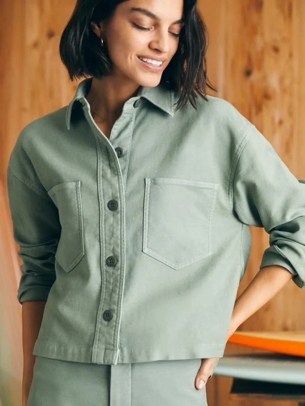 Stretch Terry Overshirt - Coastal Sage