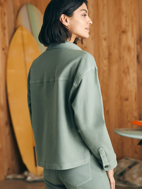 Stretch Terry Overshirt - Coastal Sage