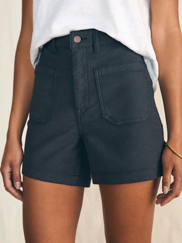 Stretch Terry Patch Pocket Short - Washed Black