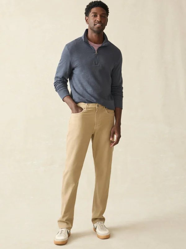 Stretch Terry 5-Pocket Athletic Fit Pant - Desert Khaki