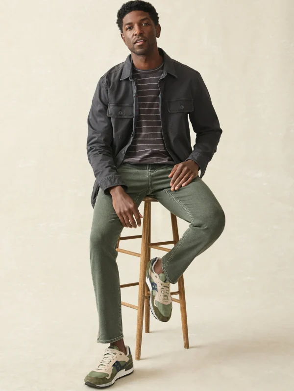 Stretch Terry 5-Pocket Athletic Fit Pant - Fall Olive