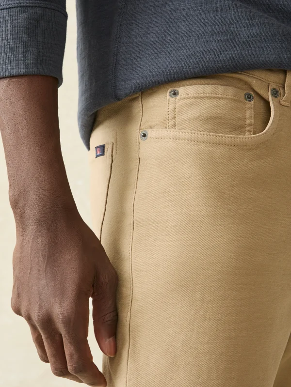 Stretch Terry 5-Pocket Athletic Fit Pant - Desert Khaki