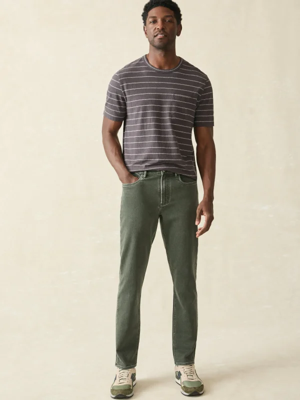 Stretch Terry 5-Pocket Athletic Fit Pant - Fall Olive