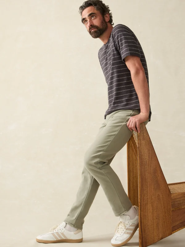 Stretch Terry 5-Pocket Pant - Faded Olive