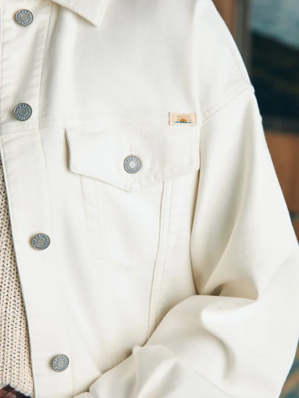 Stretch Terry Trucker Jacket - Egret