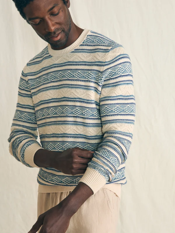 Striped Crew Sweater - Bristol Cream