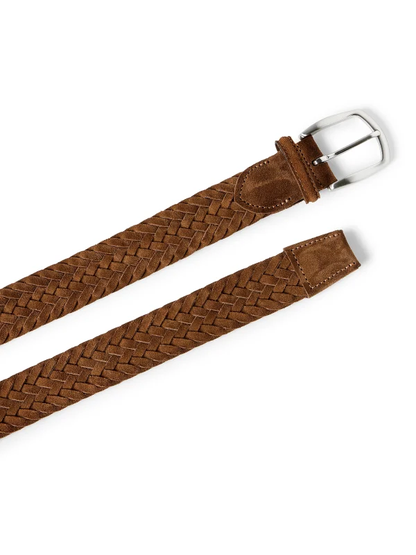 Suede Woven Belt - Brown