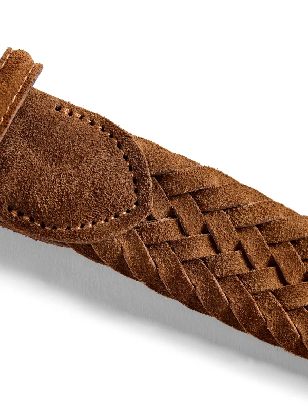 Suede Woven Belt - Brown