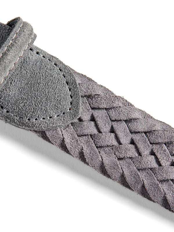 Suede Woven Belt - Grey