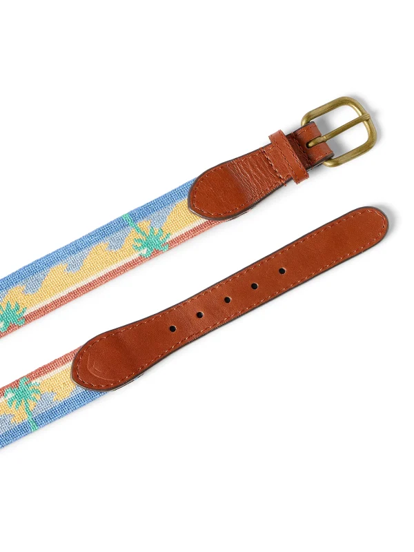 Sun And Waves Embroidered Belt - Sun And Wave