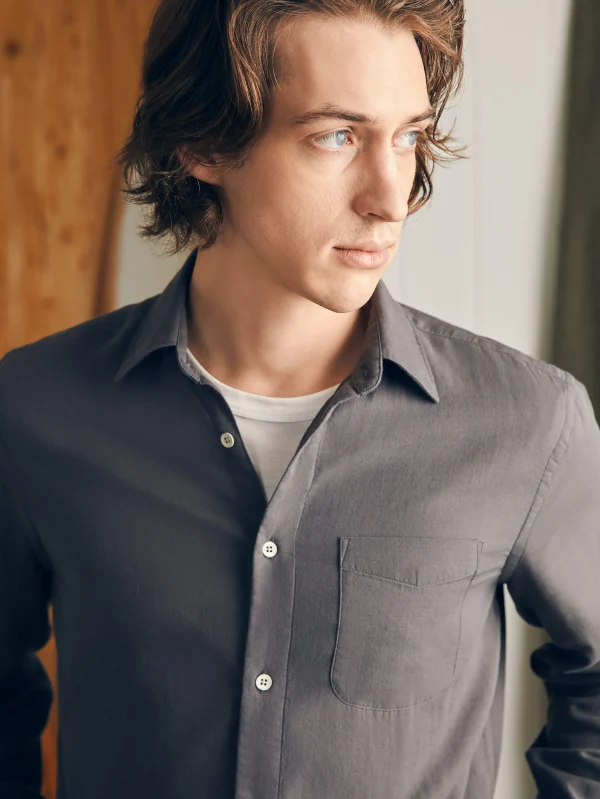 Sunwashed Chambray Shirt - Washed Charcoal