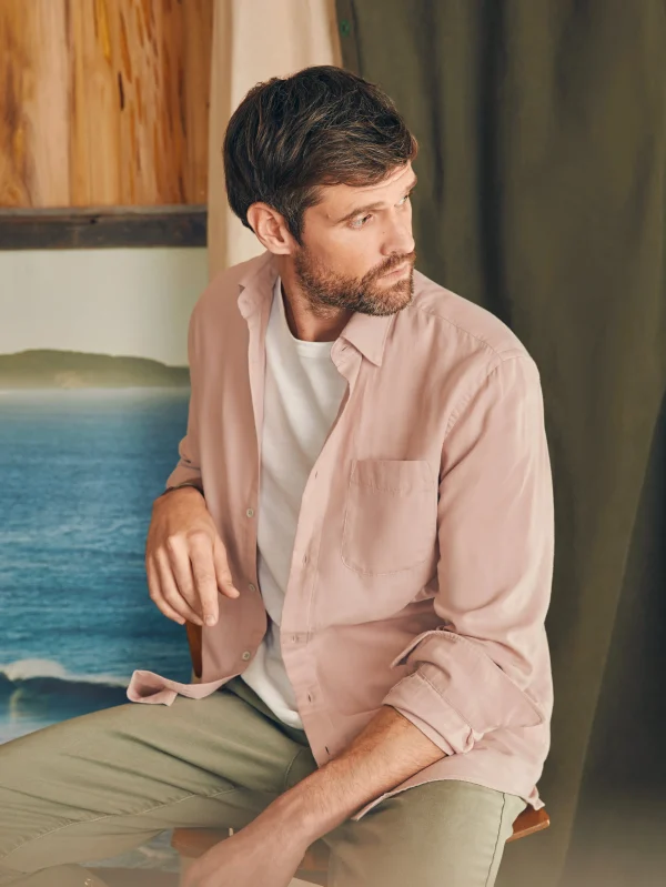 Sunwashed Chambray Shirt - Coastal Mauve