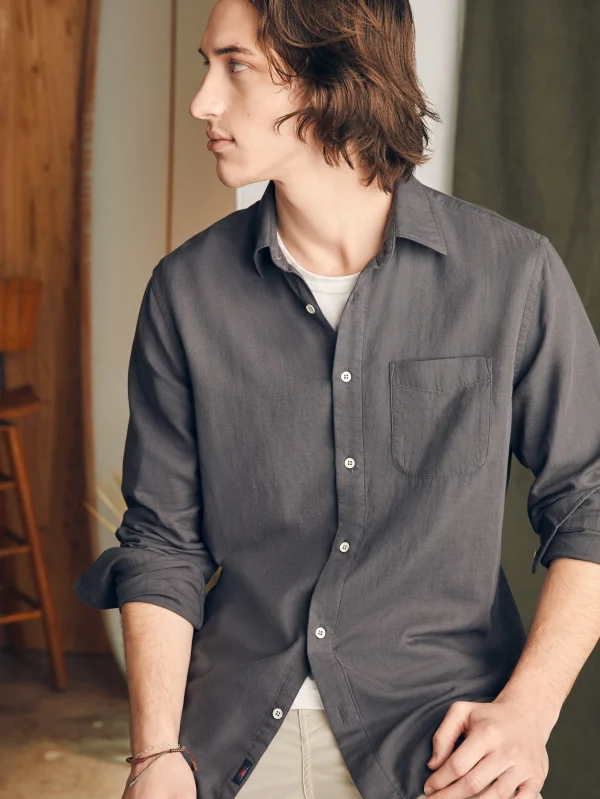 Sunwashed Chambray Shirt - Washed Charcoal