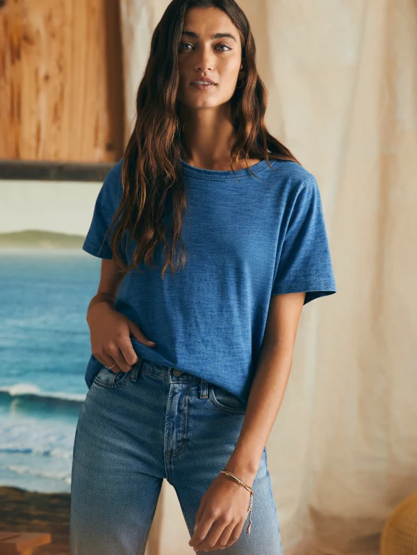 Sunwashed Crew Tee - Medium Indigo Wash