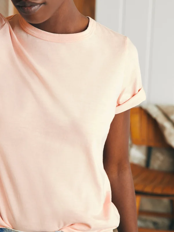 Sunwashed Crew Tee - Peach Whip